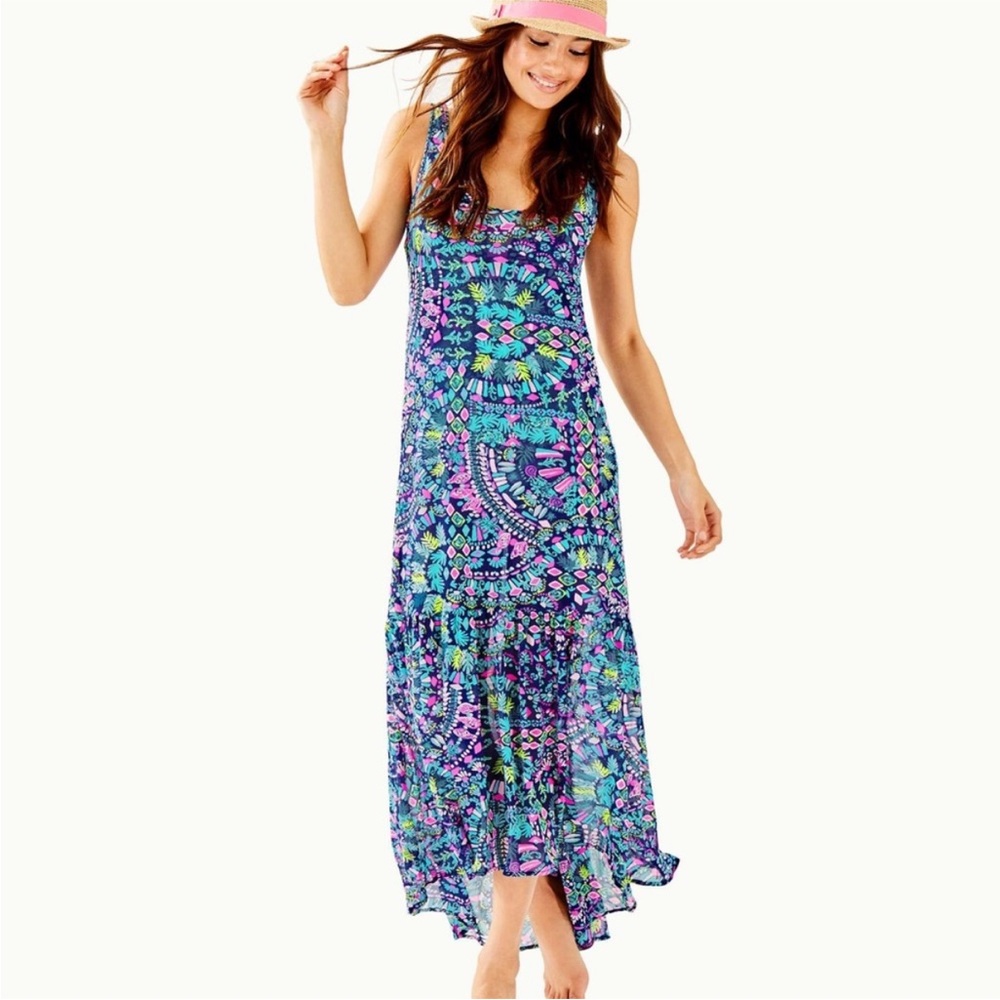 HTF Resortwear Lilly Pulitzer Camellia Sheer Swim Cover-up Dress Glow and Flow